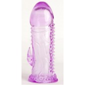 Фиолетовая гелевая насадка с шипами - 13 см. - Toyfa Basic - в Стерлитамаке купить с доставкой