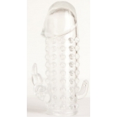 Гелевая прозрачная насадка с 2 отростками - 13 см. - Toyfa Basic - в Стерлитамаке купить с доставкой