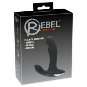 Черный вибромассажер простаты с функцией римминга Plug with Perineum Stimulator - 16,6 см. - Orion - в Стерлитамаке купить с доставкой