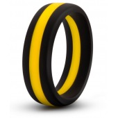 Черно-желтое силиконовое эрекционное кольцо Silicone Go Pro Cock Ring - Blush Novelties - в Стерлитамаке купить с доставкой