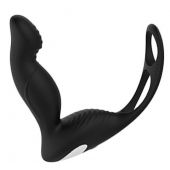 Черный вибромассажер простаты P-PLEASER W ERECTION ENHANCE - Dream Toys - в Стерлитамаке купить с доставкой