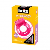 Розовое эрекционное виброкольцо Luxe VIBRO  Ужас Альпиниста  + презерватив - Luxe - в Стерлитамаке купить с доставкой