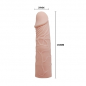 Закрытая телесная насадка-фаллос - 17 см. - Sex Expert - в Стерлитамаке купить с доставкой