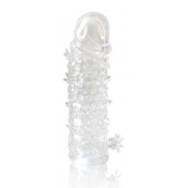 Закрытая прозрачная рельефная насадка Crystal sleeve - 13 см. - Erowoman-Eroman - в Стерлитамаке купить с доставкой