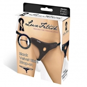 Черные плюшевые трусики для страпона - Lux Fetish - купить с доставкой в Стерлитамаке