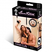 Черные фиксаторы с креплением к двери - Lux Fetish - купить с доставкой в Стерлитамаке