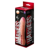 Телесная изогнутая насадка на Harness с коннектором BLACK LINE - 17 см. - LOVETOY (А-Полимер) - купить с доставкой в Стерлитамаке