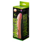 Телесная изогнутая насадка на Harness с коннектором GREEN LINE - 18 см. - LOVETOY (А-Полимер) - купить с доставкой в Стерлитамаке