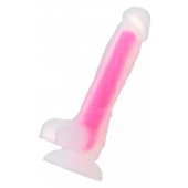 Прозрачно-розовый фаллоимитатор, светящийся в темноте, Clark Glow - 22 см. - ToyFa купить с доставкой в интернет-магазине Orgasmix в Стерлитамаке Прозрачно-розовый фаллоимитатор, светящийся в темноте, Clark Glow - 22 см. - ToyFa