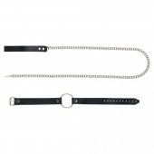 Черный поводок и чокер с кольцом Rada - Rebelts - купить с доставкой в Стерлитамаке