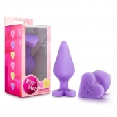 Фиолетовая анальная пробка Naughty Candy Heart Do Me Now - 8,9 см. - Blush Novelties - купить с доставкой в Стерлитамаке