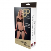 Красно-чёрные наручники на металлической цепочке - Blush Novelties - купить с доставкой в Стерлитамаке