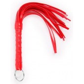 Красная плеть с рукоятью в оплетке - 28 см. - Notabu - купить с доставкой в Стерлитамаке