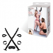 Чёрный набор для фиксации у двери - Lux Fetish - купить с доставкой в Стерлитамаке