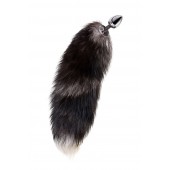 Серебристая металлическая анальная втулка с хвостом чернобурой лисы - размер S - ToyFa - купить с доставкой в Стерлитамаке
