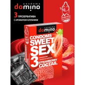 Презервативы для орального секса DOMINO Sweet Sex с ароматом клубничного коктейля  - 3 шт. - Domino - купить с доставкой в Стерлитамаке