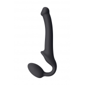 Черный безремневой страпон Silicone Bendable Strap-On S - Strap-on-me - купить с доставкой в Стерлитамаке