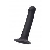 Черный фаллос на присоске Silicone Bendable Dildo M - 18 см. - Strap-on-me - купить с доставкой в Стерлитамаке