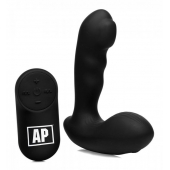 Черный стимулятор простаты Alpha-Pro 7X P-Milker Silicone Prostate Stimulator with Milking Bead - XR Brands - в Стерлитамаке купить с доставкой