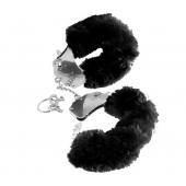 Металлические наручники Furry Love Cuffs с черным мехом - Pipedream - купить с доставкой в Стерлитамаке