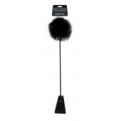 Черный стек Feather Crop с пуховкой на конце - 53,3 см. - Pipedream - купить с доставкой в Стерлитамаке