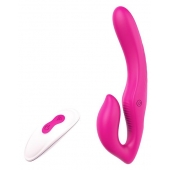Ярко-розовый безремневой страпон REMOTE DOUBLE DIPPER - 22 см. - Dream Toys - купить с доставкой в Стерлитамаке