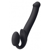 Черный безремневой страпон Silicone Bendable Strap-On M - Strap-on-me - купить с доставкой в Стерлитамаке