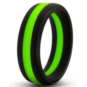 Черно-зеленое эрекционное кольцо Silicone Go Pro Cock Ring - Blush Novelties - в Стерлитамаке купить с доставкой