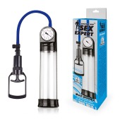 Прозрачная вакуумная помпа Sex Expert с манометром - Sex Expert - в Стерлитамаке купить с доставкой