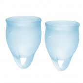Набор голубых менструальных чаш Feel confident Menstrual Cup - Satisfyer - купить с доставкой в Стерлитамаке