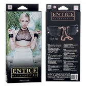 Черные мягкие наручники Entice French Cuffs с цепью - California Exotic Novelties - купить с доставкой в Стерлитамаке