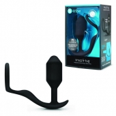 Черное эрекционное кольцо с анальным плагом Snug   Tug - b-Vibe - в Стерлитамаке купить с доставкой