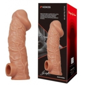 Телесная насадка на фаллос с отверстием для мошонки EXTREME SLEEVE - 17,6 см. - KOKOS - в Стерлитамаке купить с доставкой