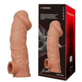 Телесная насадка на фаллос с фиксацией мошонки EXTREME SLEEVE - 15,6 см. - KOKOS - в Стерлитамаке купить с доставкой