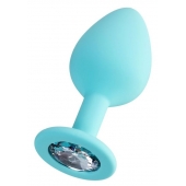 Мятная анальная втулка Brilliant с прозрачным кристаллом - 8 см. - ToyFa - купить с доставкой в Стерлитамаке