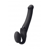 Черный безремневой вибрострапон Silicone Bendable Strap-On M - Strap-on-me - купить с доставкой в Стерлитамаке