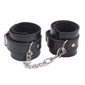 Черные оковы на ноги Obey Me Leather Ankle Cuffs - Chisa - купить с доставкой в Стерлитамаке