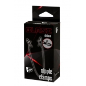 Черные зажимы на соски на цепочке BLAZE DELUXE NIPPLE CLAMPS - Dream Toys - купить с доставкой в Стерлитамаке