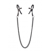 Черные зажимы на соски на цепочке BLAZE DELUXE NIPPLE CLAMPS - Dream Toys - купить с доставкой в Стерлитамаке