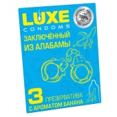 Презервативы  Заключенный из Алабамы  с ароматом банана - 3 шт. - Luxe - купить с доставкой в Стерлитамаке