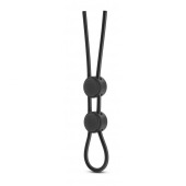 Черное двойное эрекционное лассо Silicone Double Loop Cock Ring - Blush Novelties - в Стерлитамаке купить с доставкой