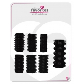 Набор из 7 черных насадок PENIS SLEEVES SET - Dream Toys - в Стерлитамаке купить с доставкой