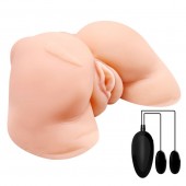 Телесная вибровагина Julie с 2 рабочими отверстиями - Baile - в Стерлитамаке купить с доставкой