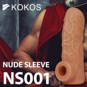 Телесная открытая насадка-реалистик с подхватом мошонки Nude Sleeve M - 12 см. - KOKOS - в Стерлитамаке купить с доставкой