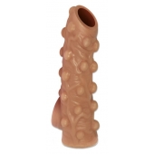 Телесная насадка с бугорками и открытой головкой Nude Sleeve M - 12 см. - KOKOS - в Стерлитамаке купить с доставкой