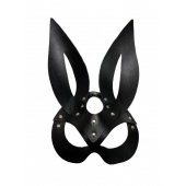 Черная кожаная маска зайки Miss Bunny - БДСМ Арсенал - купить с доставкой в Стерлитамаке