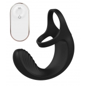 Черный анальный стимулятор с эрекционными кольцами Remote Couple Teaser - Dream Toys - в Стерлитамаке купить с доставкой