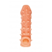 Телесная закрытая насадка с пупырышками Cock Sleeve Size L - 17,6 см. - KOKOS - в Стерлитамаке купить с доставкой