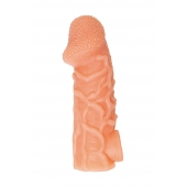 Телесная закрытая насадка с венками Cock Sleeve Size M - 15,6 см. - KOKOS - в Стерлитамаке купить с доставкой