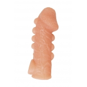 Телесная закрытая насадка с шишечками Cock Sleeve Size L - 17,6 см. - KOKOS - в Стерлитамаке купить с доставкой
